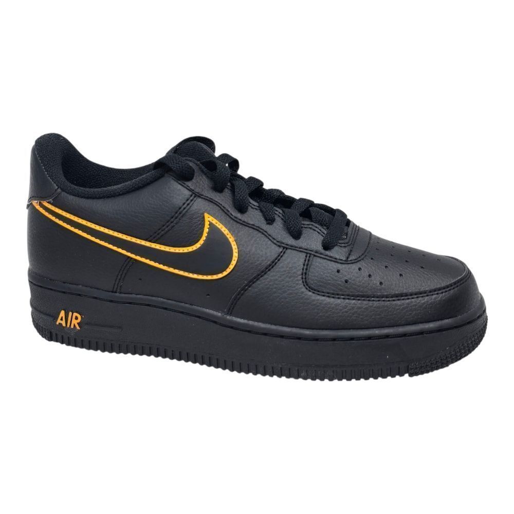 Nike Air Force 1 'Sundial Orange' Black Sneakers, Size 6.5Y / 8 Women IF6158-001